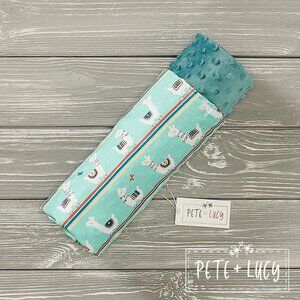 Happy Llamas Minky Baby Blanket Pete & Lucy 31x33 Nursery Crib Stroller Bumps